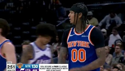 克拉克森末节5中5砍下13分，尼克斯末节轰出34-17逆转爵士